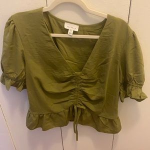 Top Shop blouse, olive green